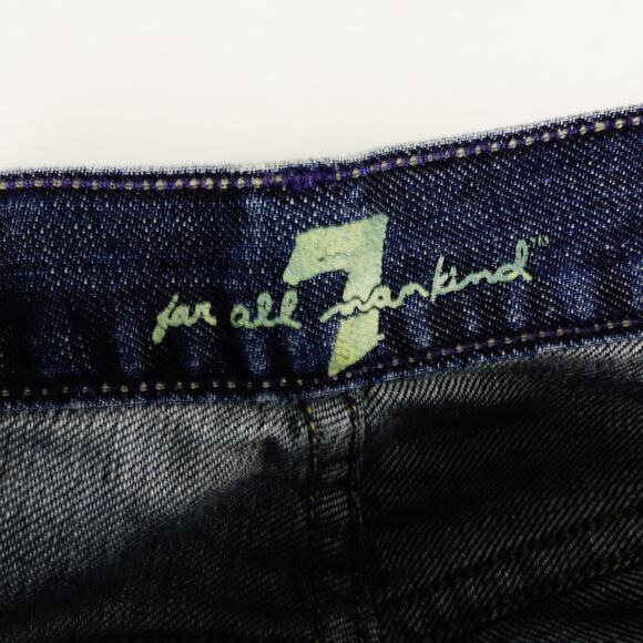 7 For All Mankind Womens Blue Jeans Boy Cut Size 26 Made in USA - Picture 5 of 11